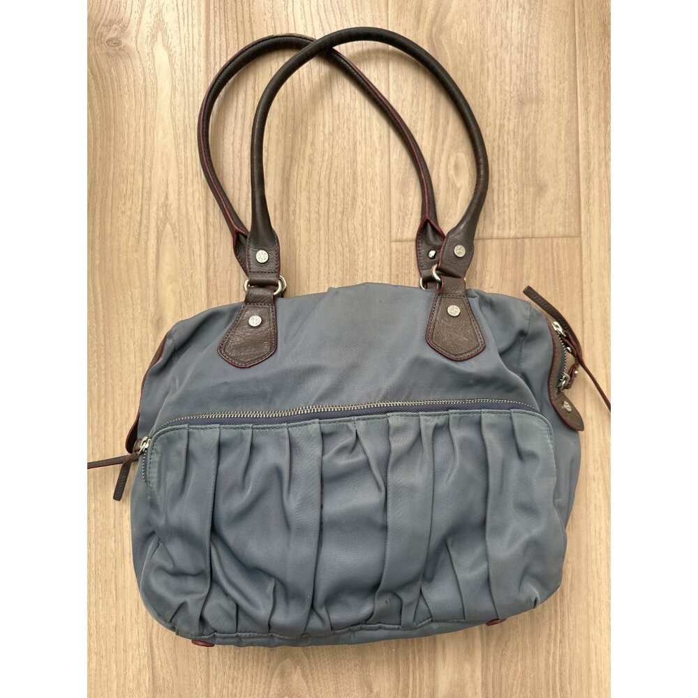 MZ Wallace New York Quilted Nylon Handbag With Leather Straps